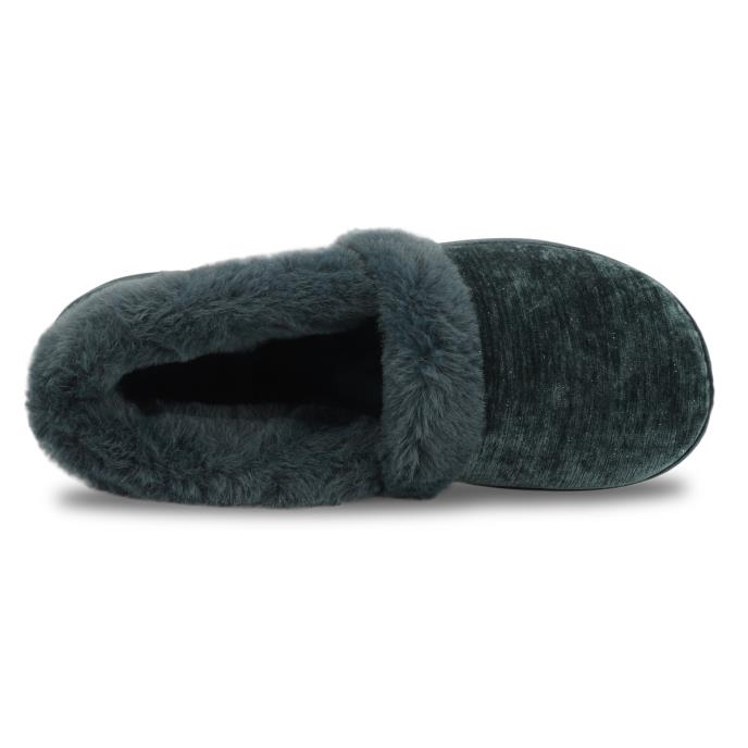 Isotoner® Ladies Sparkle Full Back Slipper Green Extra Image 4
